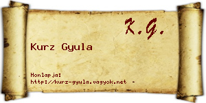 Kurz Gyula névjegykártya